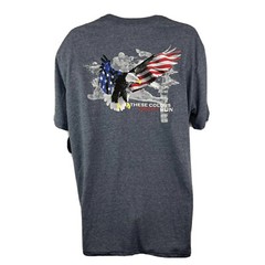 NEW! American Pride T Shirt / Men’s (L) Light Navy Atwoods Cotton Poly Blend NWT
