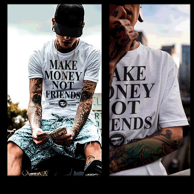 Gangster T-shirt, Mobster Hustle Dope Urban Hip Hop Thug make money Quote tee