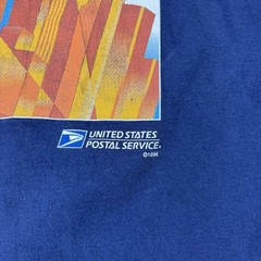 Vtg Atlanta Georgia USPS 1996 Single Stitch T Shirt Sz XL Blue Graphic Print
