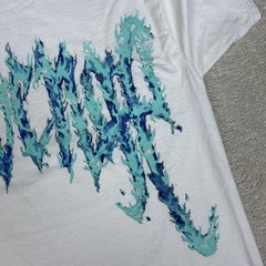 Revenge Shirt Mens Small White Blue Flame Logo Graphic Tee Rap Streetwear