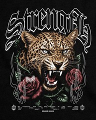 Men’s Gothic Streetwear T-Shirt Leopard Graphic Vintage Washed Heavyweight Tee