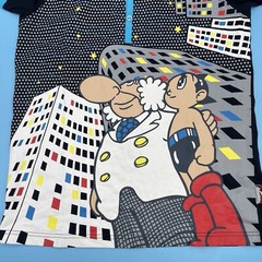 Astro Boy Tezuka Mighty Atom Men’s Graphic Print Button V-Neck T-Shirt XL
