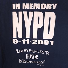Vintage September 11 T Shirt Mens Size 2XL Blue Y2K 911 In Memory NYPD