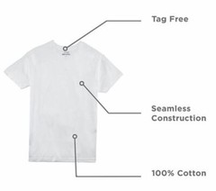 Stafford 4-Pack Men’s Dry+Cool Blended Cotton Crew-Neck T-Shirts White