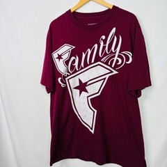 Y2K Famous Stars and Straps Mens XL Family Graphic Tee Burgundy Short Sleeve
