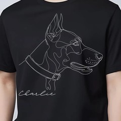 Custom Pet Outline Comfort Tee Personalized Dog Cat Animal Portrait Shirt Gift