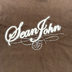Sean John T-Shirt Men 2XL Brown Graphic Print Logo Embroidered ..#29914