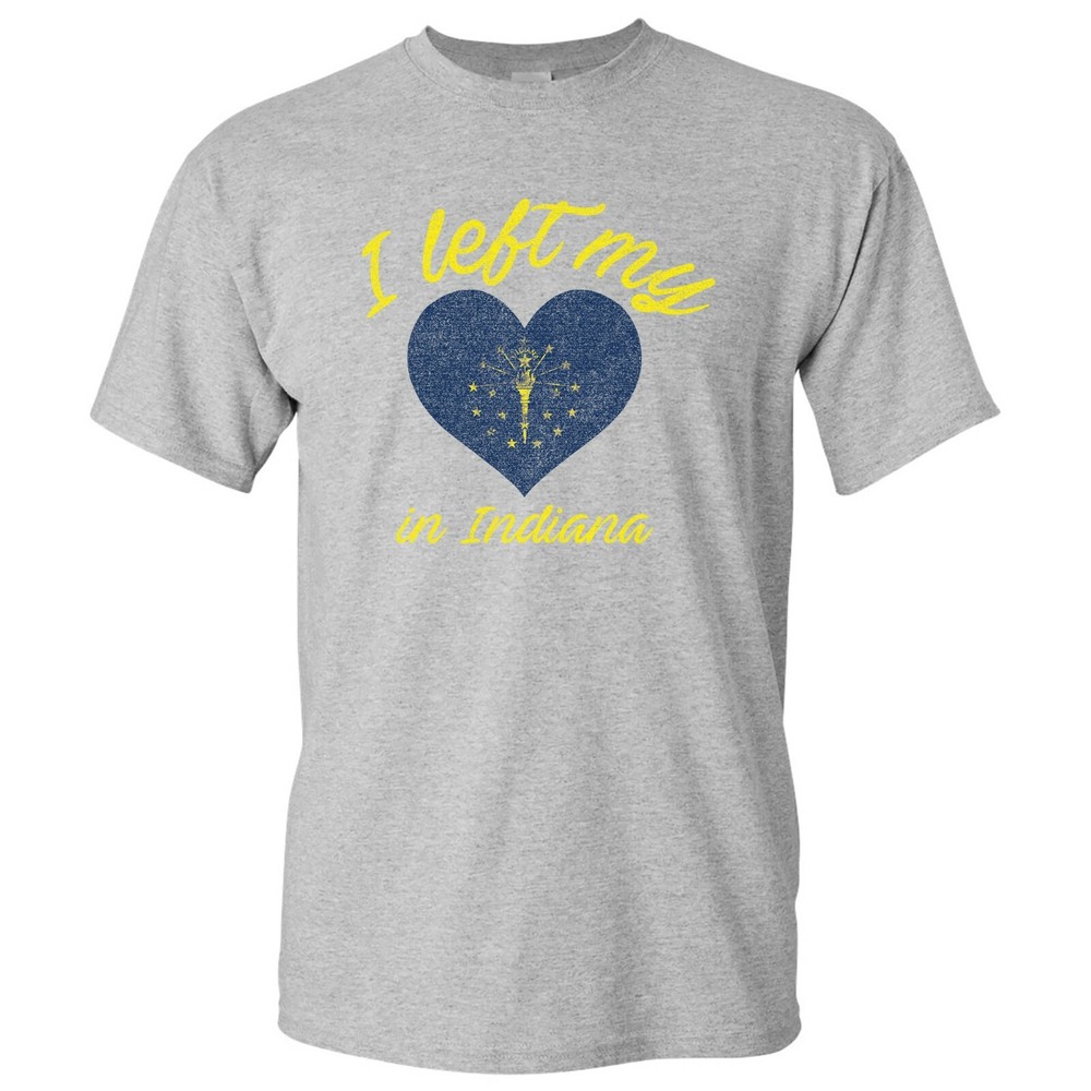 I Left My Heart In Indiana – Hometown Pride T-Shirt – Sport Grey