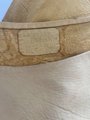 Vintage RARE deerskin leather top Handmade Artist Stamped Tag Short Sleeve Z3