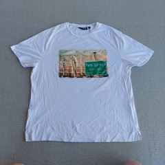 Murano Liquid Luxury Slim Fit White Graphic T-Shirt Palm Springs Mens XL
