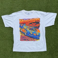 Vintage Mississippi Bad Boyz Dirt Track Racing T-Shirt White Mens XL