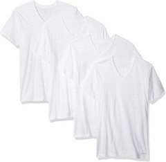 Calvin Klein Mens Cotton Multipack V Neck T-Shirts Pack of 4, Sz XL