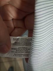 Brooks Brothers White Black Pin Stripe Dress Shirt Mens 18 Non Iron