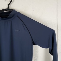 Tesla Shirt Mens Large Gray High Neck Logo Long Sleeve Stretch Pullover