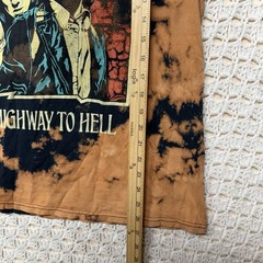 AC/DC Highway To Hell T-Shirt Mens Sz L Black Orange Tie Dye Band Tee 100%Cotton