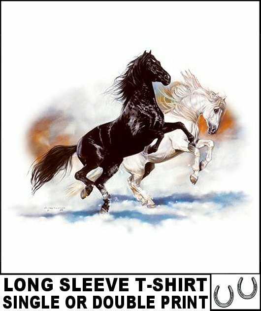 BEAUTIFUL ARAB MORGAN LIPIZZAN THOROUGHBRED HORSE LONG SLEEVE T-SHIRT AB359