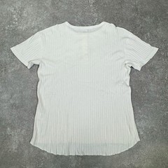 PHIGVEL Japan S/S Ribbed Henley Neck T-Shirt Size 36 White