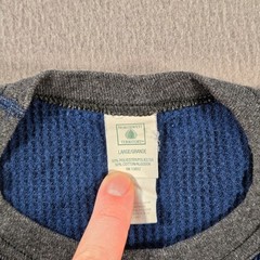 Vintage Northwest Territory Shirt Men Large Blue Waffle Knit Thermal Long Sleeve