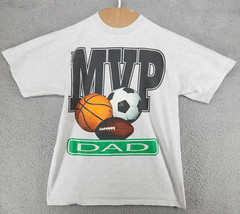 Vintage MVP Dad Sports Shirt Large Gray Short Sleeve Checkered Flag Sports