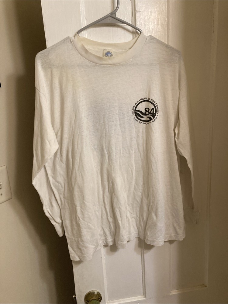 Vintage 80s Louisiana World Expo 1984 Graphic T Shirt LARGE long Sleeve