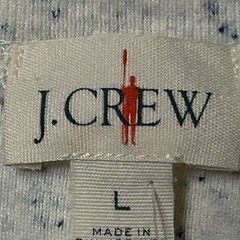 J.Crew Long Sleeve Henley Shirt Gray Blue Speckled Marl Cotton Size L NWT