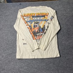 Hollister T-Shirt Mens Size XL Cream Relaxed Fit Long Sleeve Fairview Speedway