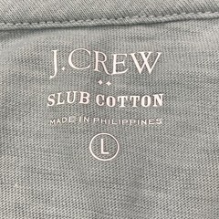 J.Crew Henley Mens Large Minimalist Slub Cotton Short Sleeve Light Blue Classic