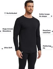 Men’s Thermal Top- Waffle Texture, Warm Long Sleeve Undershirt,size: small