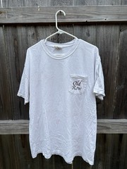 Comfort Colors Men’s XL White Graphic Print Pocket Tee Old Row “Vodka Soda”
