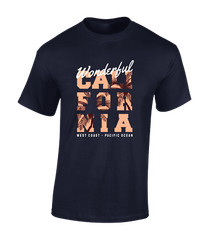 WONDERFUL CALIFORNIA MENS T SHIRT USA SUMMER HOLIDAY CLOTHING CASUAL TOP