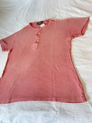 Ralph Lauren RRL Mens Knit Cotton Henley Shirt, Coral Toned, M