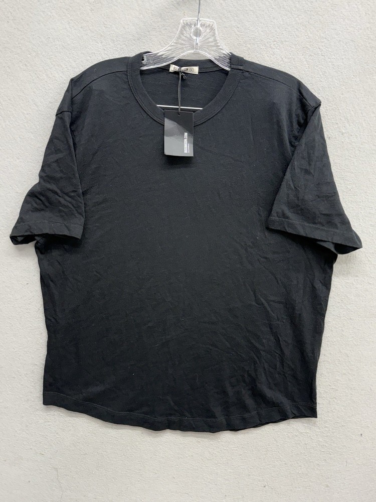 Buck Mason T Shirt Mens Size XL Black Slub Curved Hem Tee Short Sleeve Cotton