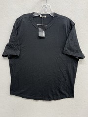 Buck Mason T Shirt Mens Size XL Black Slub Curved Hem Tee Short Sleeve Cotton