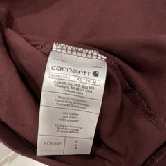 Carhartt K126 Loose Fit Long Sleeve Pocket T-Shirt Burgundy Men’s S Crew
