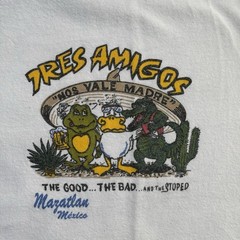 Vintage 90s Funny Drinking Shirt Alcohol Tres Amigos Beer Drunk Party Size M