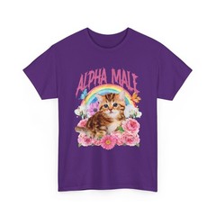 Alpha Male Funny Shirt, Cats Lovers Kitten Rainbow Floral T-Shirt