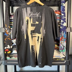 Fender Custom Shop Men’s T-Shirt Black Size XL Guitar Back Graphic Print
