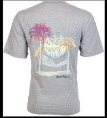 $45 TOMMY BAHAMA Grey ONE SWAY AT A TIME Relaxed Fit Short Sleeve T-shirt NWT