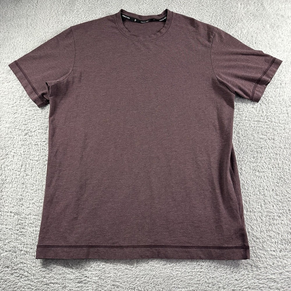 Public Rec Shirt Mens Medium Red Burgundy Performance Stretch Pima Cotton Crew