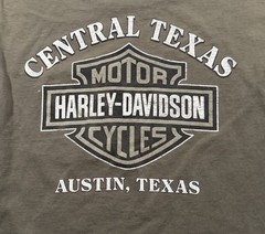 VTG Harley Davidson T-Shirt Mens Medium Green Long Sleeve ATX Central Texas USA