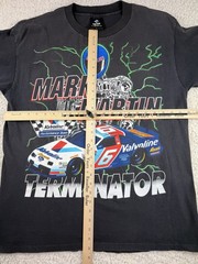 Vintage Black Single Stitch MARK MARTIN TERMINATOR T-Shirt Size L NASCAR USA🔥