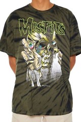 Misfits Mens Misfits Punk Rock Crimson Ghost Green Black Tie Dye Shirt New Large