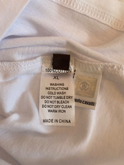Roberto Cavalli White Logo Graphic Tee Size XL NWT$299
