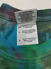 New Tie Dye Men’s T-Shirt Blue Yellow Adult Small Multicolor Summer Spider