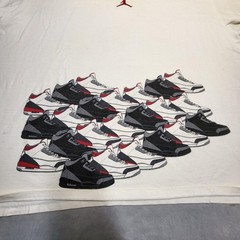 Jordan Shirt Mens 3XL White Jumpman Sneakers Graphic Tee Cotton Jersey