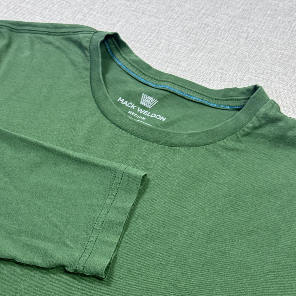 Mack Weldon Long Sleeve T-Shirt Mens Medium Green Tagless Crew Neck Basic Cotton