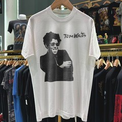 90s Tom Waits Arae Washed White T-Shirt L