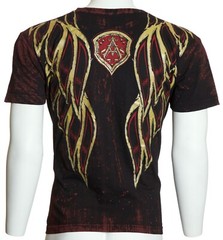 ARCHAIC by AFFLICTION Black Red RIDE IT Short Sleeve Slim Fit Y2K T-shirt NWT