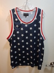 No Boundaries Mens Tank Top Size Large Active Red White Blue Stars America Shirt