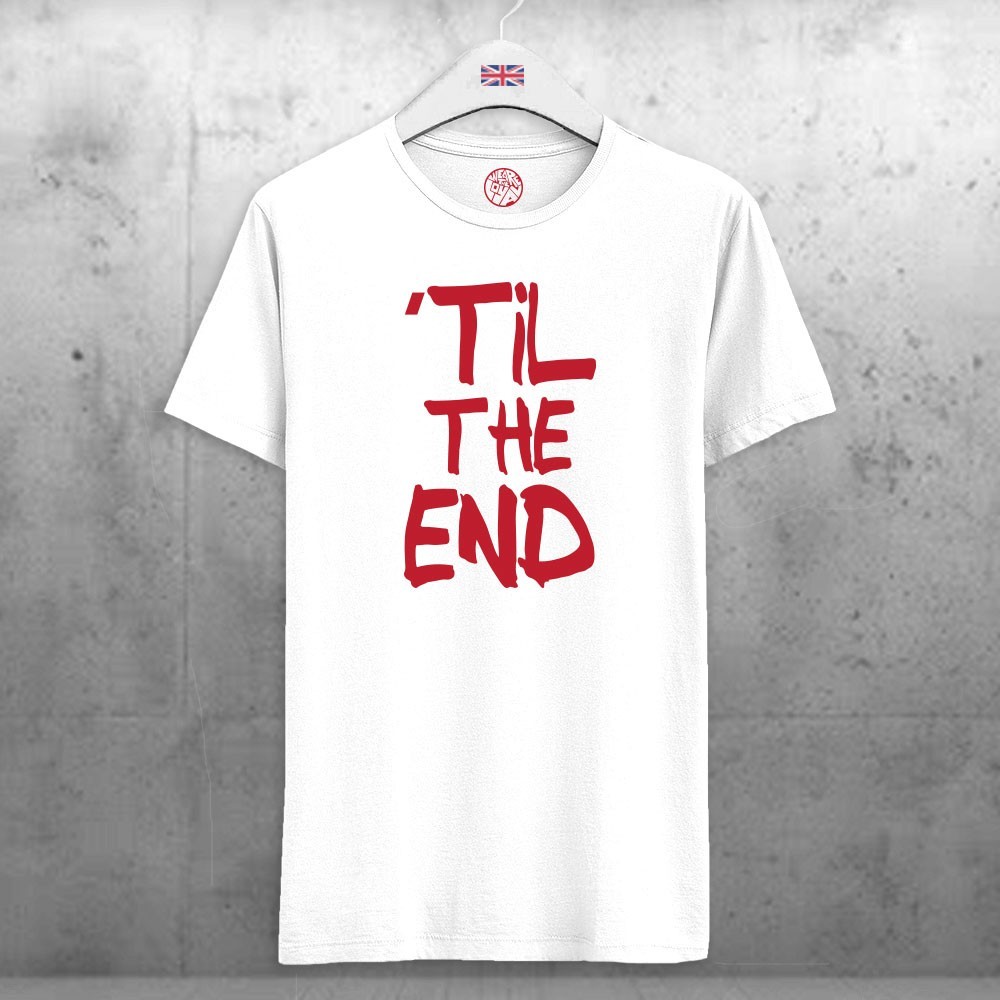 ‘Til The End White Organic Cotton T-shirt for Fans of Sunderland Gift